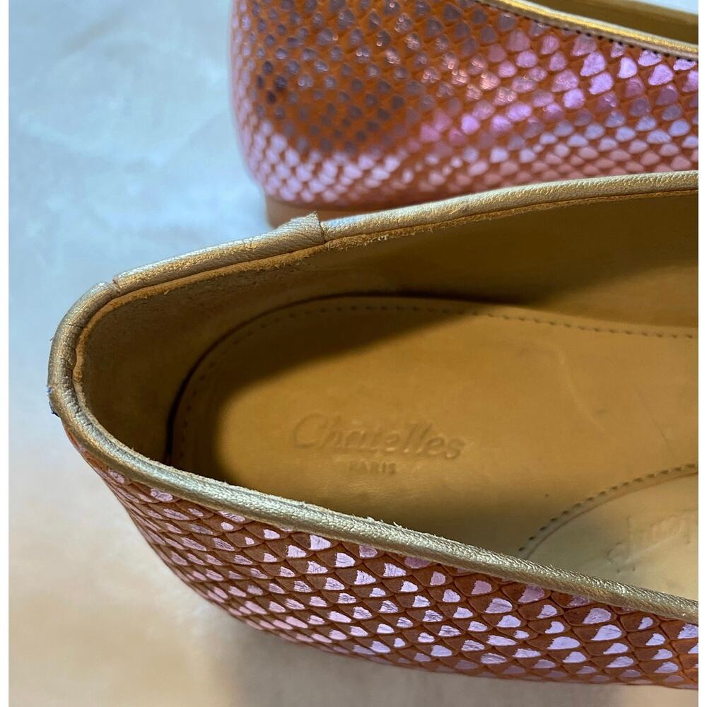 Chatelles Paris Slippers Flats Loafers Shoes EU 40 Pink Rose Gold Snakeskin EUC - Picture 4 of 10